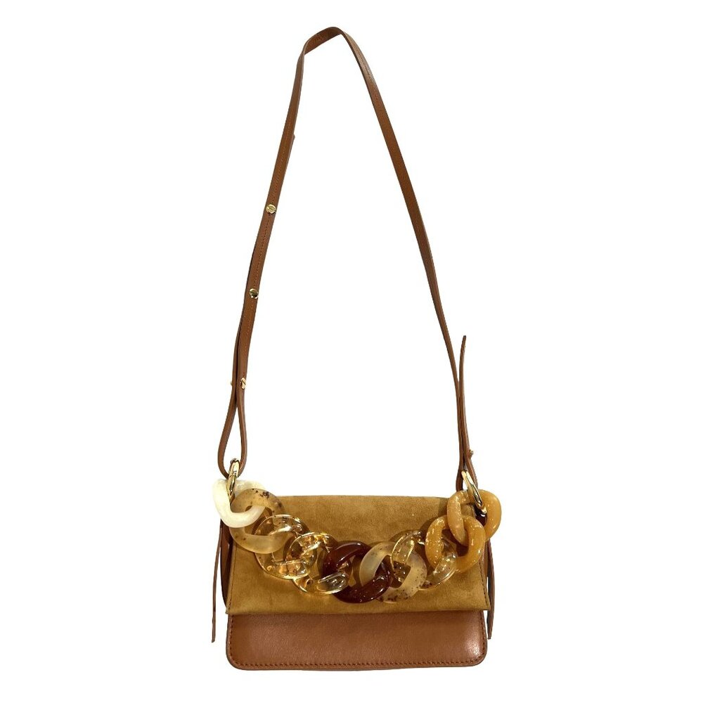 Carolina Santo Domingo Sofia Crossbody in Tan Suede